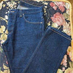 NUDIE Jeans Mens Hank Rey 33X34 Button Fly  Denim Blue Dark Wash Casual Pants LN